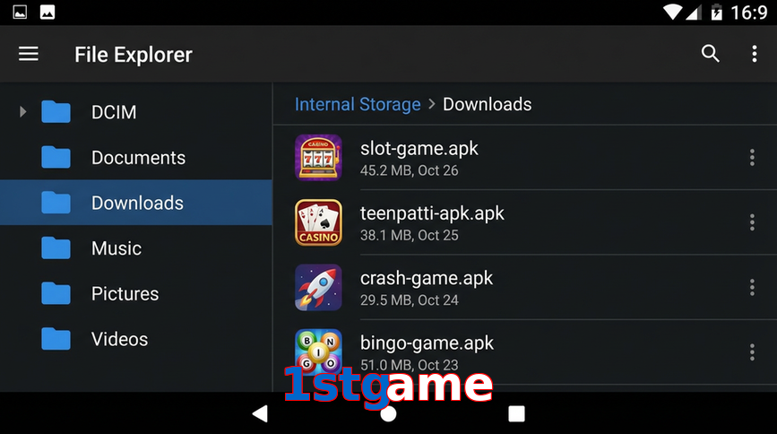 Main screen of 1Stgame gameapk page for PK players